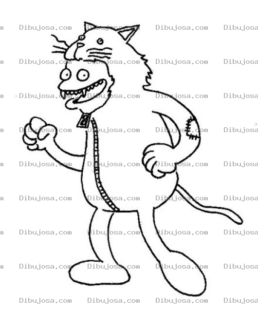Dibujo para colorear Dibujo De Disfraz De Gato Para Pintar Y Colorear