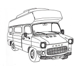 Dibujo para colorear Dibujo De Busito Con Camper Para Pintar Y Colorear