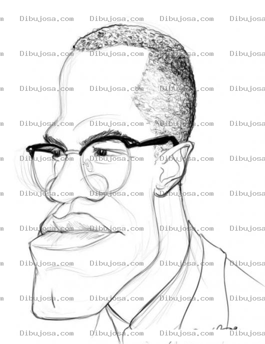 Dibujo para colorear Dibujo De Malcom X Para Pintar Y Colorear A Malcolmx Malcomx