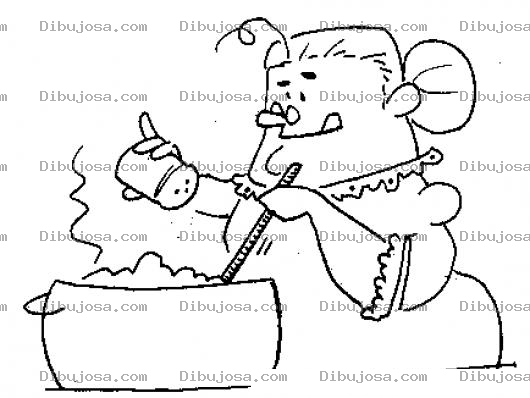 Dibujo para colorear Sal Para Sasonar Dibujo De Abuelita Concinando En Una Olla Y Salando La Comida Para Pintar Y Colorear