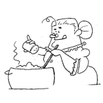 Dibujo para colorear Sal Para Sasonar Dibujo De Abuelita Concinando En Una Olla Y Salando La Comida Para Pintar Y Colorear