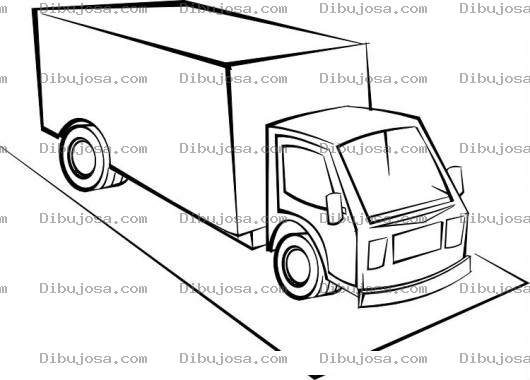 Dibujo para colorear Dibujo De Camion Con Furgon Para Pintar Y Colorear