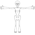 Dibujo para colorear Esqueleto De Mono Para Pintar Y Colorear Dibujo De Mico Desnutrido