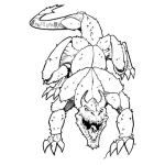 Dibujo para colorear Dibujo De Moustruo Con Cuerpo De Lagartija Gigante Para Pintar Y Colorear