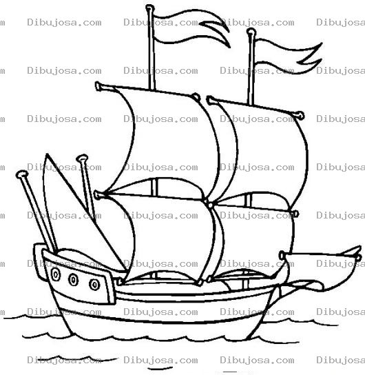 Dibujo para colorear Colorear barquito de vela