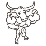 Dibujo para colorear Dibujo De Toro Musculoso Para Pintar Y Colorear