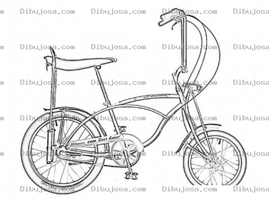 Dibujo para colorear Dibujo De Bicicleta Californiana Para Pintar Y Colorear Cicle Con Llanta Grande Traser Y Llantita Chiquita Frontal