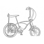 Dibujo para colorear Dibujo De Bicicleta Californiana Para Pintar Y Colorear Cicle Con Llanta Grande Traser Y Llantita Chiquita Frontal