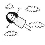 Dibujo para colorear Dibujo De Chica Voladora Para Pintar Y Colorear