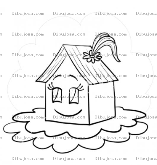 Dibujo para colorear Dibujo De Casa Mujera Para Pintar Y Colorear Una Casita Femenina