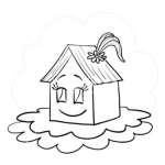 Dibujo para colorear Dibujo De Casa Mujera Para Pintar Y Colorear Una Casita Femenina