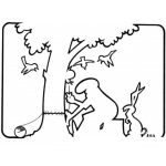 Dibujo para colorear Dibujo De Reforestacion Para Pintar Y Colorear A Un Hombre Reparando Un Arbol Talado