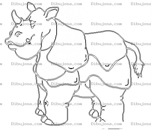 Dibujo para colorear Dibujo De Un Rinoceronte Para Pintar Y Colorear