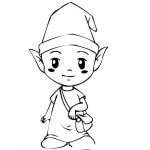 Dibujo para colorear Dibujo De Duendecito Para Pintar Y Colorear A Un Nino Con Disfraz De Duende