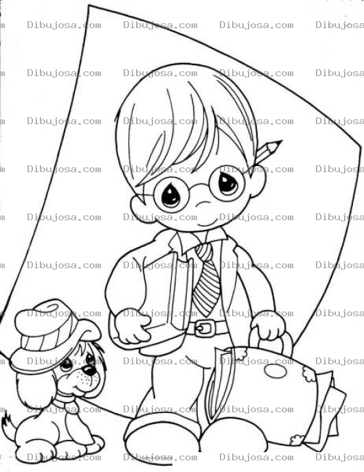 Dibujo para colorear Dibujo De Empleado De Precious Moments Para Pintar Y Colorear A Un Nino Trabajador Con Su Primer Empleo De Vendedor Ejecutivo