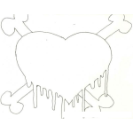 Dibujo para colorear Dibujo De Corazon Ensangrentado Para Pintar Y Colorear La Muerte Del Amor