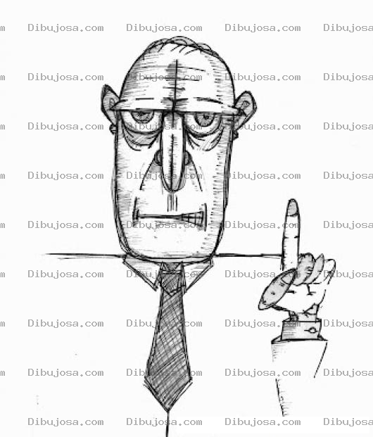 Dibujo para colorear Puedo Hablar Dibujo De Viejo Pidiendo La Palabra Con Su Dedo En Alto Para Pintar Y Colorear