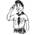 Dibujo para colorear Dibujo De Boy Scout Para Pintar Y Colorear Saludo De Boyscout