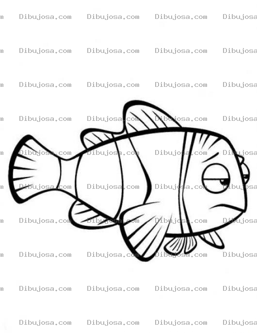 Dibujo para colorear Dibujo Del Papa De Nemo Triste Para Pintar Y Colorear