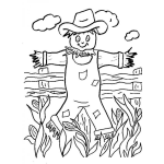 Dibujo para colorear Dibujo De Espantapajaros Para Pintar Y Colorear Espanta Pajaros Vaquero