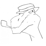 Dibujo para colorear Dinosaurio Cubano Dibujo De Dinosaurio Con Pipa Y Sombrero Para Pintar Y Colorear