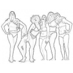 Dibujo para colorear Dibujo De Mujeres En Bikini Para Pintar Y Colorear
