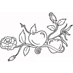 Dibujo para colorear Colorear dos rosas con dos corazones