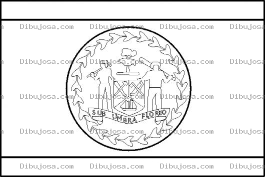 Dibujo para colorear Bandera De Belice Subumbrafloreo Dibujo De La Bandera De Belize Para Pintar Y Colorear Escudo Beliceno Sub Umbra Floreo