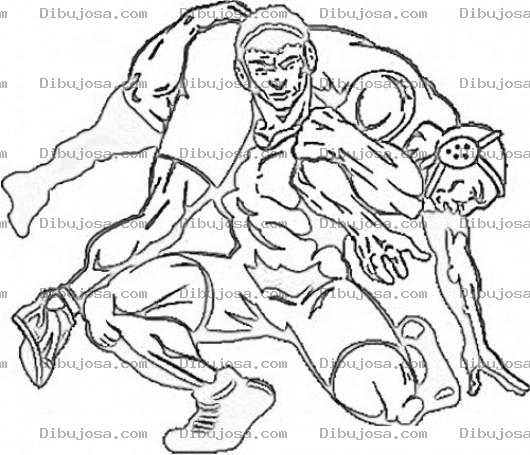 Dibujo para colorear Dibujo De Luchadores De Lucha Grecoromana Para Pintar Y Colorear