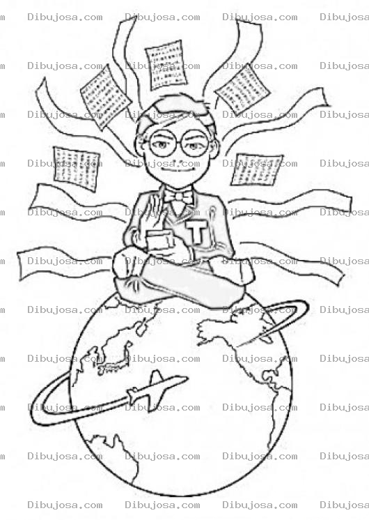 Dibujo para colorear Dibujo De Hombre Haciendo Yoga Sobre El Mundo Para Pintar Y Colorear
