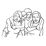 Dibujo para colorear Dibujo De Familia Feliz Para Pintar Y Colorear Mama Y Papa Cargando A Sus Hijos En La Espalda A Tuto