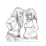 Dibujo para colorear Dibujo De Dos Chicas Algo Gorditas Pero Bonitas Para Pintar Y Colorear