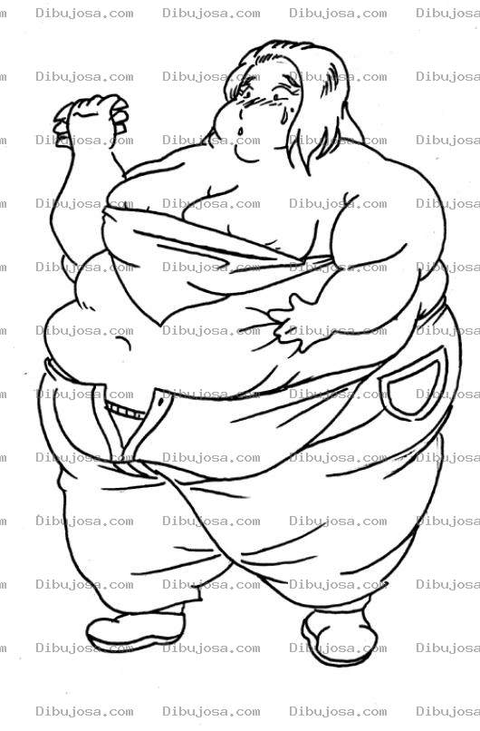 Dibujo para colorear Dibujo De Gorda Obesa Comiendo Hamburguesa Para Pintar Y Colorear