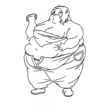 Dibujo para colorear Dibujo De Gorda Obesa Comiendo Hamburguesa Para Pintar Y Colorear