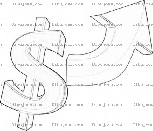 Dibujo para colorear El Dolar Va Para Arriba Dibujo De La Subida Del Dolar Para Pintar Y Colorear Que El Signo Del Dolar Sube