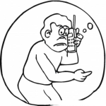 Dibujo para colorear Celular Para Adultos Dibujo De Papa Phablando Por Celular Para Pintar Y Colorear