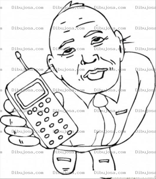 Dibujo para colorear Dibujo De Hombre Con Celular Para Pintar Y Colorear