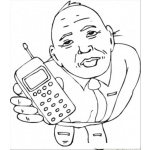 Dibujo para colorear Dibujo De Hombre Con Celular Para Pintar Y Colorear