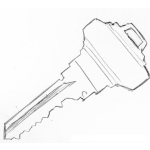 Dibujo para colorear Dibujo De Una Llave Yale Para Pintar Y Colorear