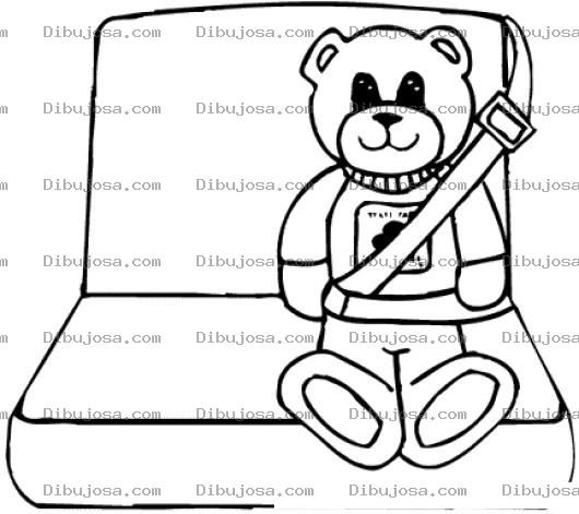 Dibujo para colorear Cinturones De Seguridad Dibujo De Osito Con Cinturon De Seguridad Para Pintar Y Colorear