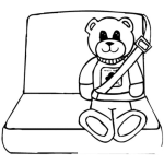 Dibujo para colorear Cinturones De Seguridad Dibujo De Osito Con Cinturon De Seguridad Para Pintar Y Colorear
