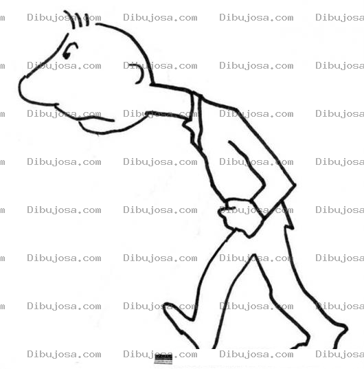 Dibujo para colorear Hombre Enojado Caminando Para Pintar Y Colorear