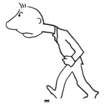 Dibujo para colorear Hombre Enojado Caminando Para Pintar Y Colorear