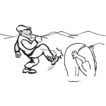 Dibujo para colorear Dibujo De Patada En El Culo Para Pintar Y Colorear Patada En Las Nalgas
