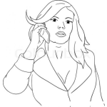 Dibujo para colorear Mujer Hablanco Por Celular Dibujo De Mujer Ejecutiva Con Telefono Celular Para Pintar Y Colorear