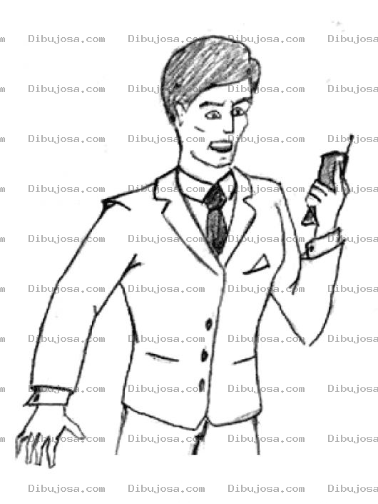 Dibujo para colorear Dibujo De Hombre Recibiendo Una Llamada En El Celular De Un Numero Desconocido Para Pintar Y Colorear