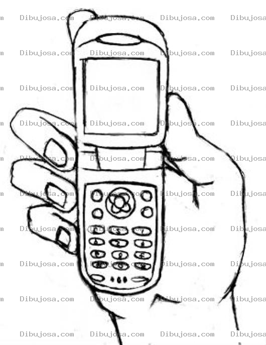 Dibujo para colorear Mano Con Celular Dibujo De Telefono Celular Flip Para Pintar Y Colorear