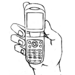 Dibujo para colorear Mano Con Celular Dibujo De Telefono Celular Flip Para Pintar Y Colorear