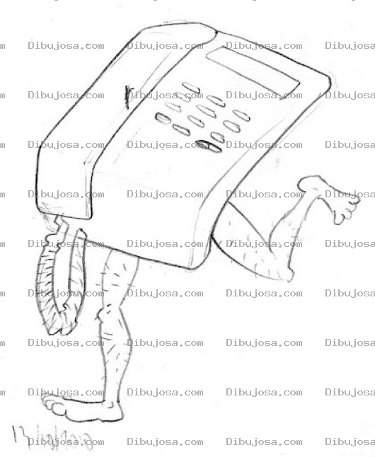 Dibujo para colorear Dibujo De Telefono Con Piernas De Hombre Corriendo Para Pintar Y Colorear
