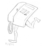 Dibujo para colorear Dibujo De Telefono Con Piernas De Hombre Corriendo Para Pintar Y Colorear